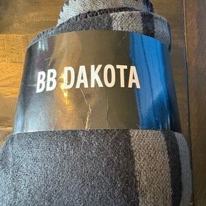 BB Dakota Charcoal and Black Knit Scarf